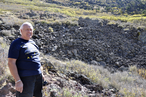 Lee Duquette in the heart (vent) of the Capulin Volcano
